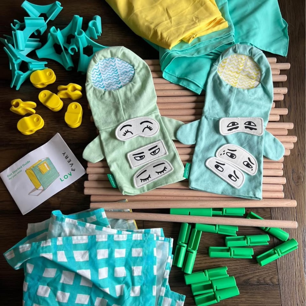 Lovevery Kids Toy Set - Green and Yellow puppet theatre